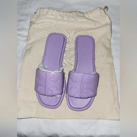 tory burch double-t slides Purple - Picture 1 of 2